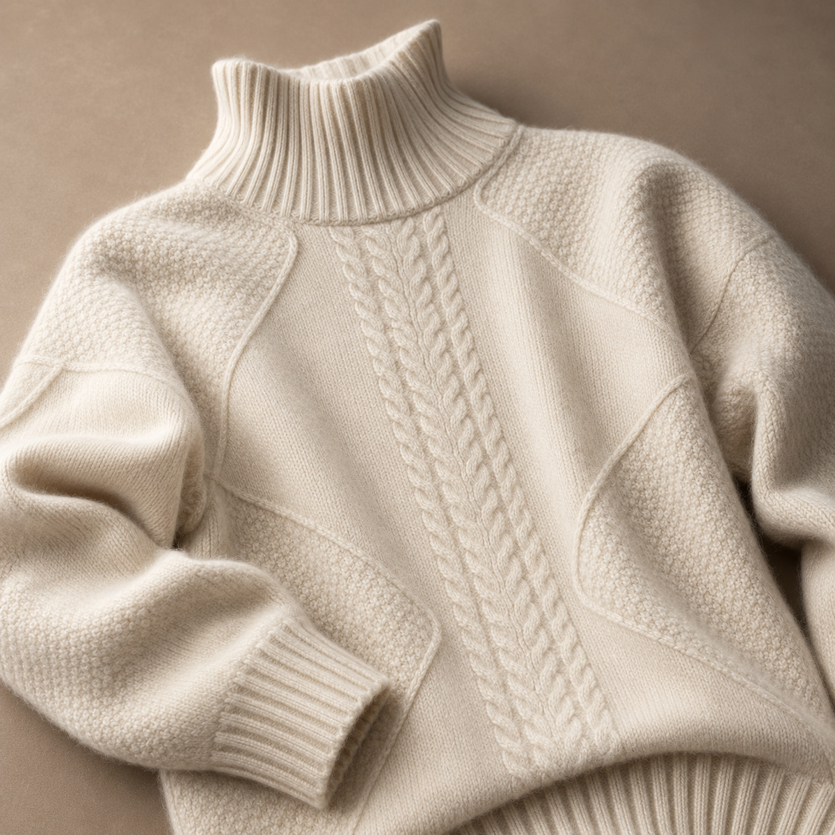 Anabelle Mock Neck Cable Knit Sweater Unisex