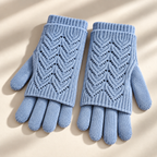 Cleo Layered Knit Gloves Unisex