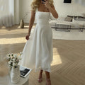 The Hills Nashville Hannah Square Neck Midi Wedding Guest Dress