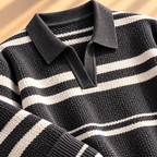 Jacob Striped Knit Polo Unisex