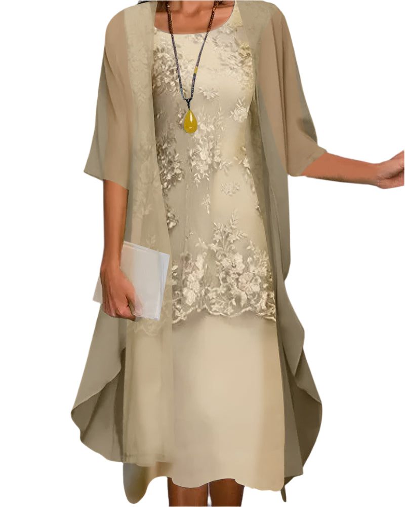 The Hills Nashville Caroline Women's Flowing Sheer Sleeve Midi Dress