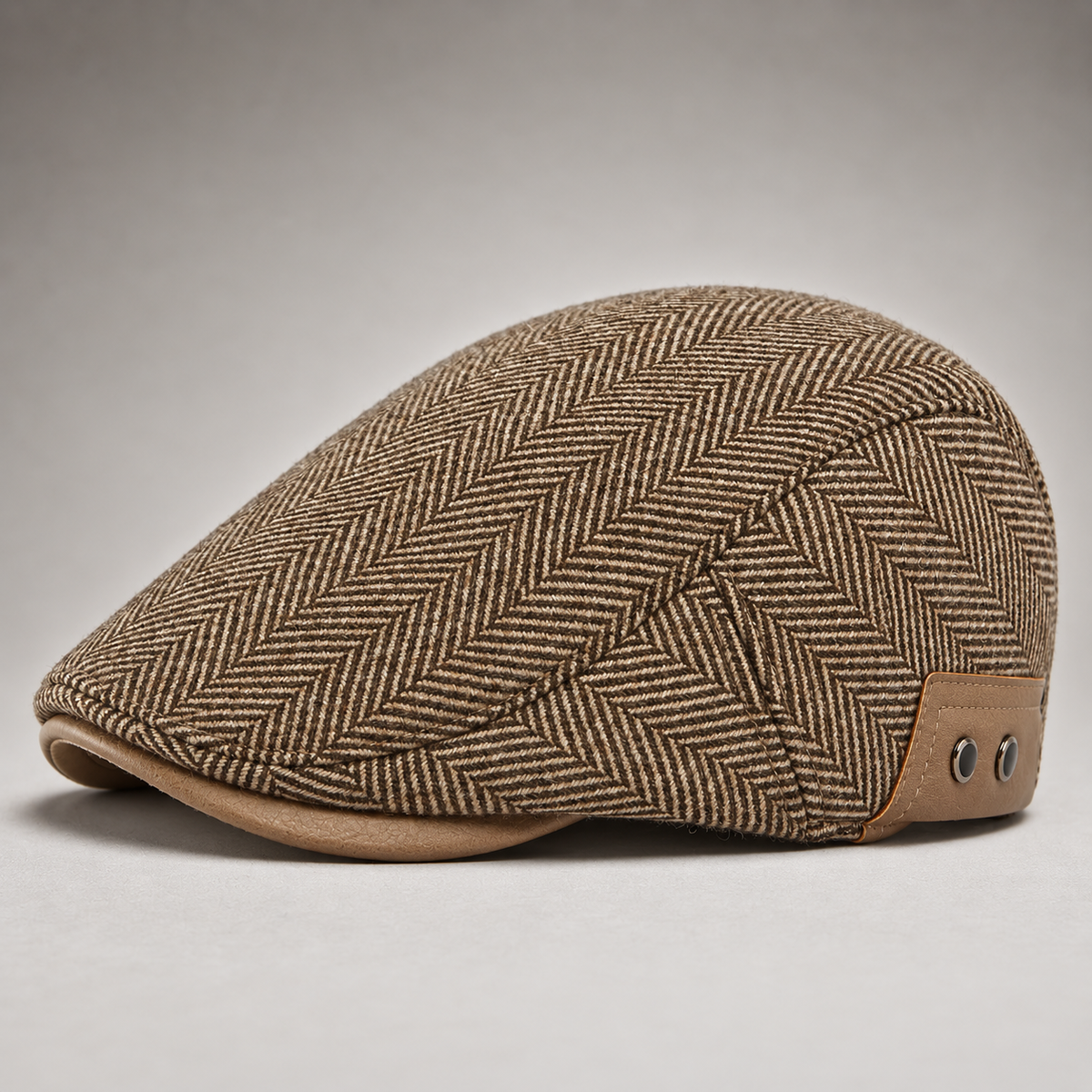 Thornton Herringbone Driving Cap Men's