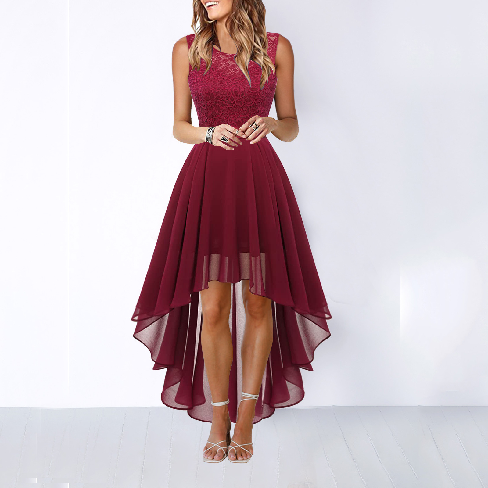 The Hills Nashville Kaitlyn Women's Wedding Guest High-Low Midi Dress