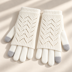 Cleo Layered Knit Gloves Unisex
