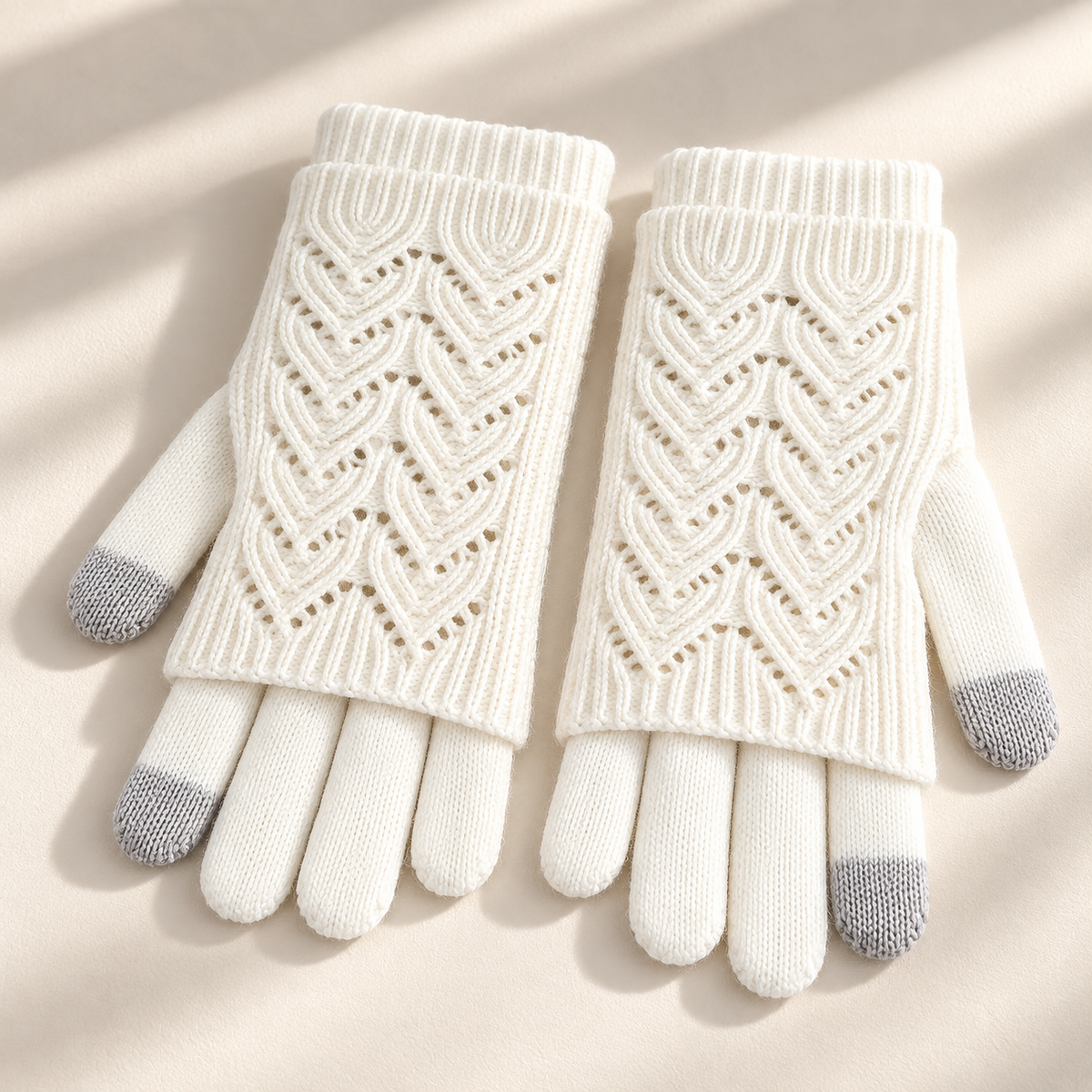 Cleo Layered Knit Gloves Unisex