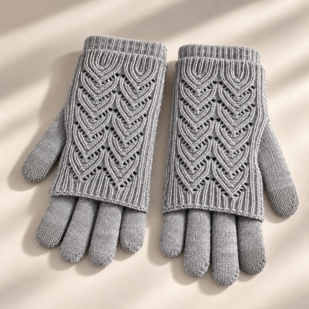 Cleo Layered Knit Gloves Unisex
