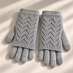 Cleo Layered Knit Gloves Unisex