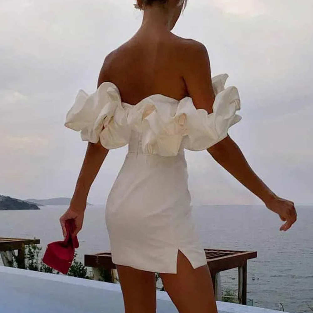 The Hills Nashville Charlotte Women's Wedding Guest Ruffle Mini Dress