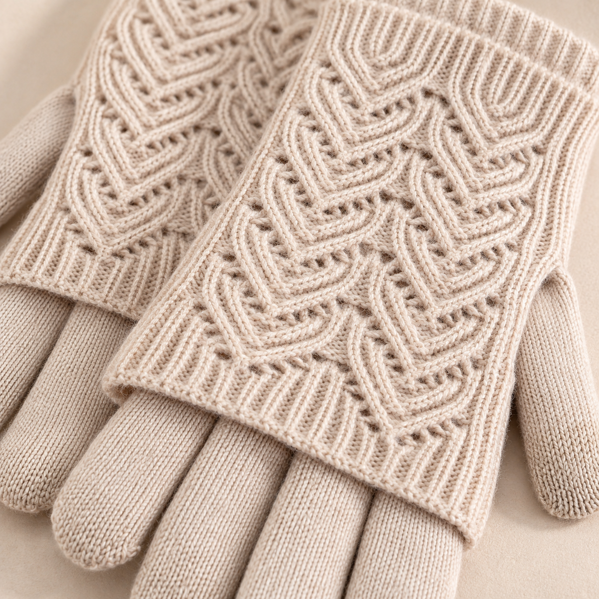 Cleo Layered Knit Gloves Unisex