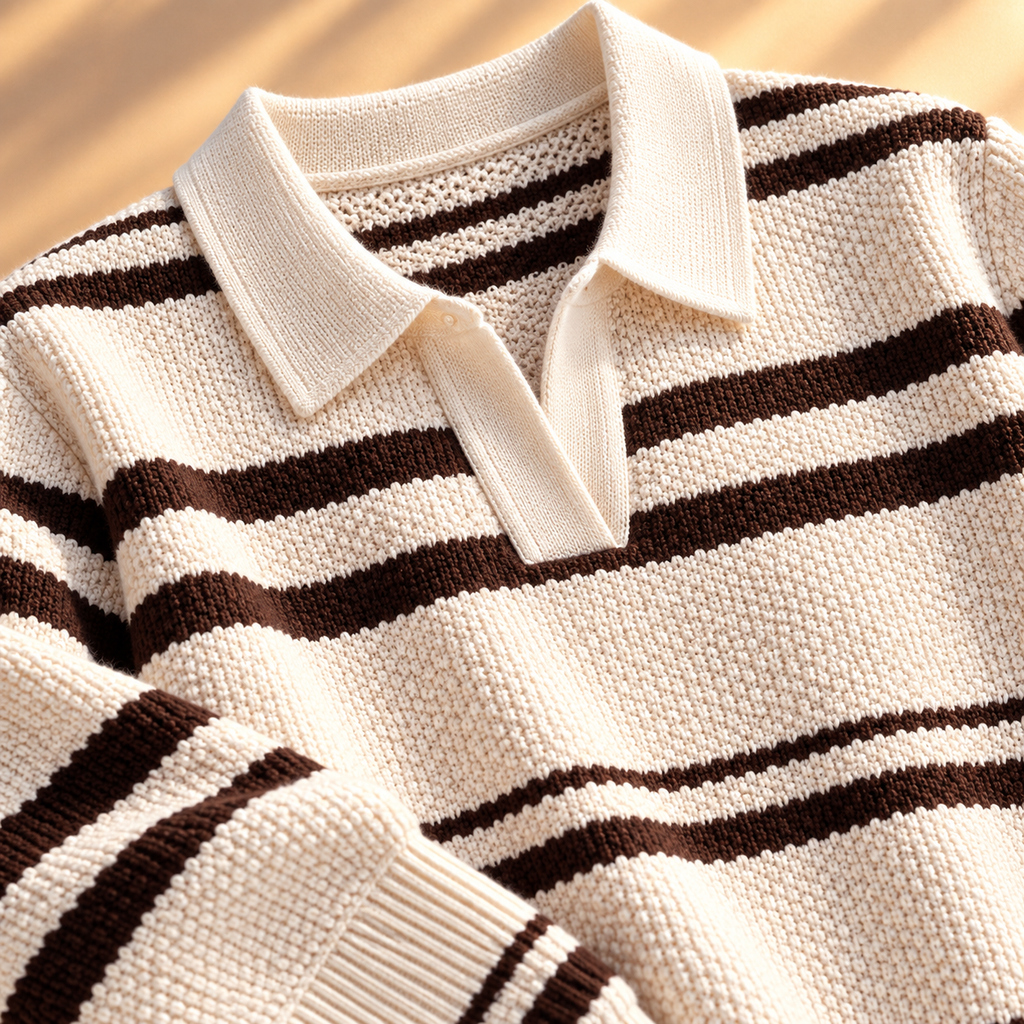 Jacob Striped Knit Polo Unisex
