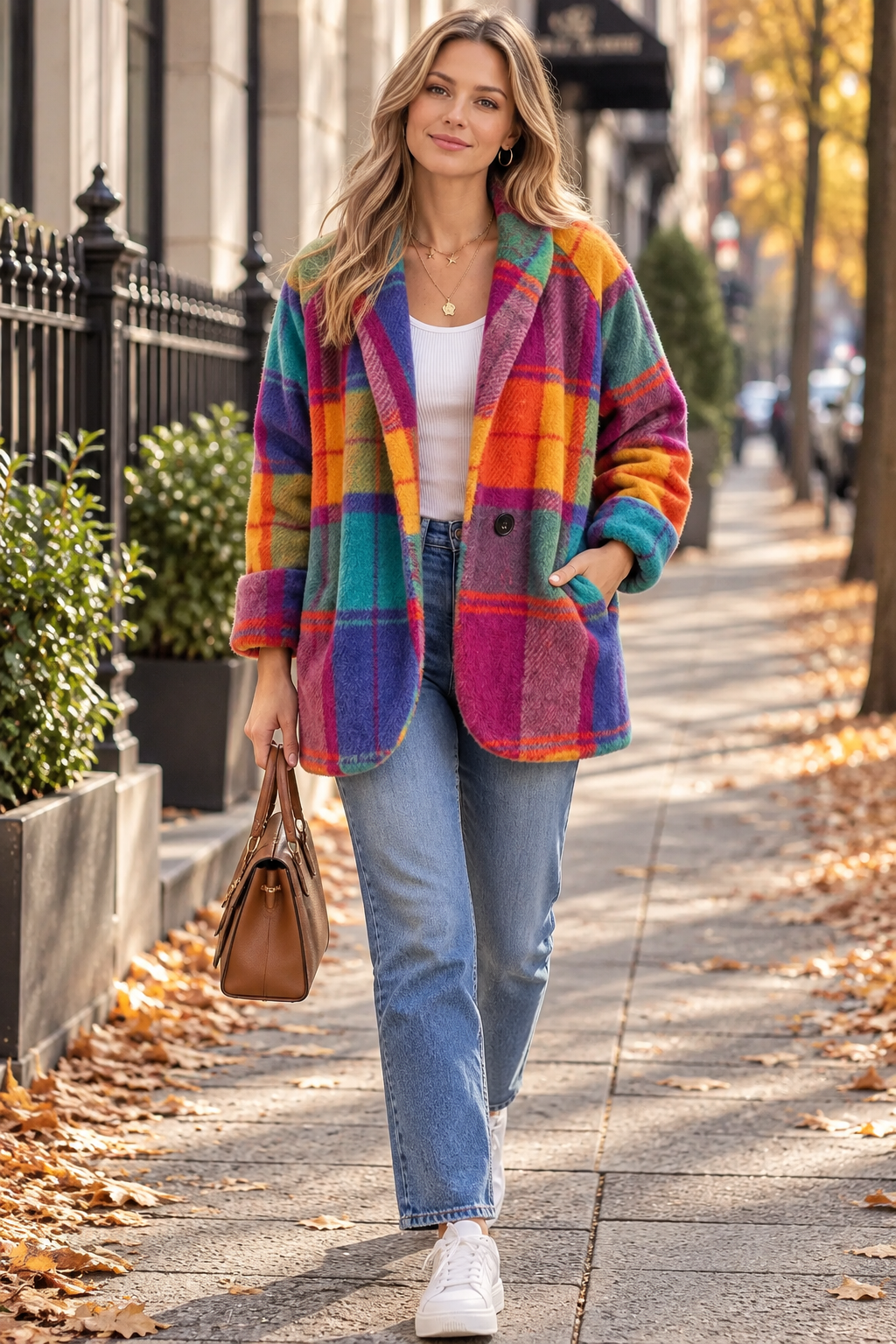 Oversized Plaid Parka Women's