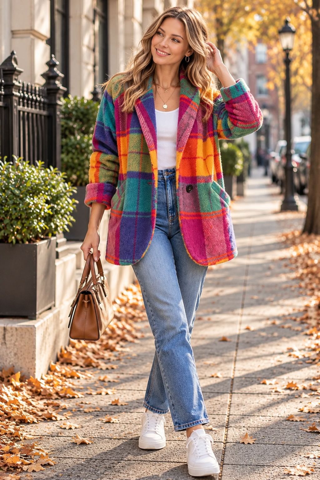 Oversized Plaid Parka Women's