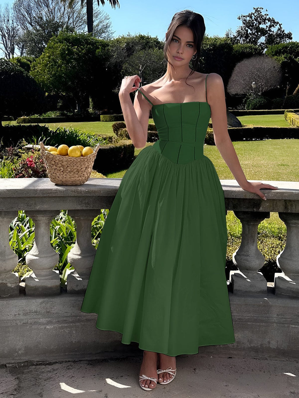 The Hills Nashville Gabriella Women's Corset Midi Wedding Guest Dress