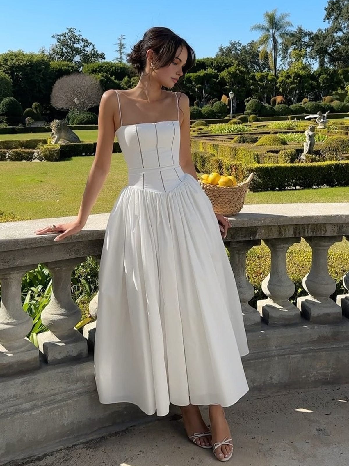The Hills Nashville Gabriella Women's Corset Midi Wedding Guest Dress