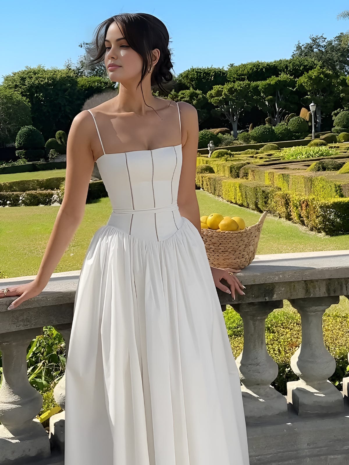 The Hills Nashville Gabriella Women's Corset Midi Wedding Guest Dress