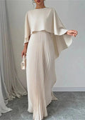 The Hills Nashville Makayla Women's Pleated Cape Maxi Dress