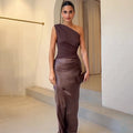 The Hills Nashville Maya Women's One-Shoulder Wedding Guest Maxi Dress