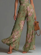 Haven Beck Cassidy Floral Pleated Wide Leg Jumpsuit