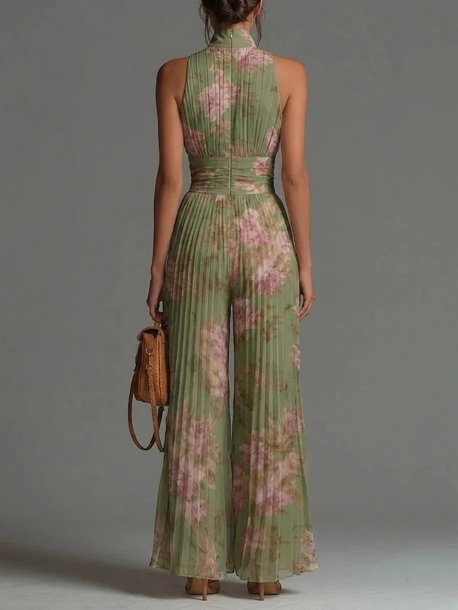 Haven Beck Cassidy Floral Pleated Wide Leg Jumpsuit