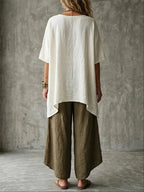 Haven Beck Noelle Linen Blend Co-Ord Set V-Neck Tunic
