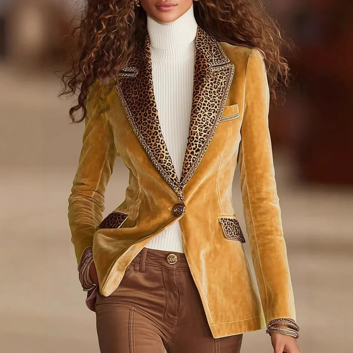 Haven Beck Ainsley Tailored Velvet Blazer Women's Fitted