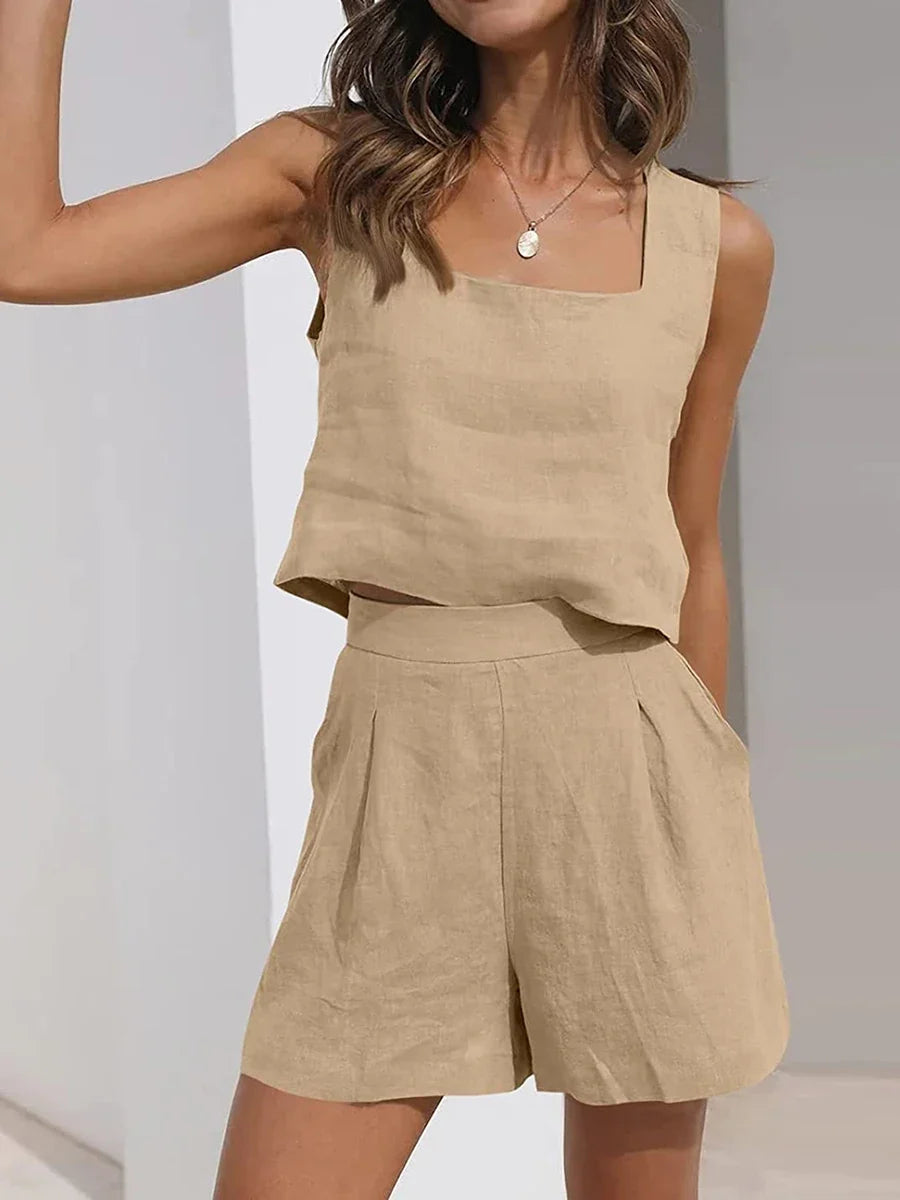 Haven Beck Leny Lightweight Square-Neck Matching Set Women's Summer Outfit