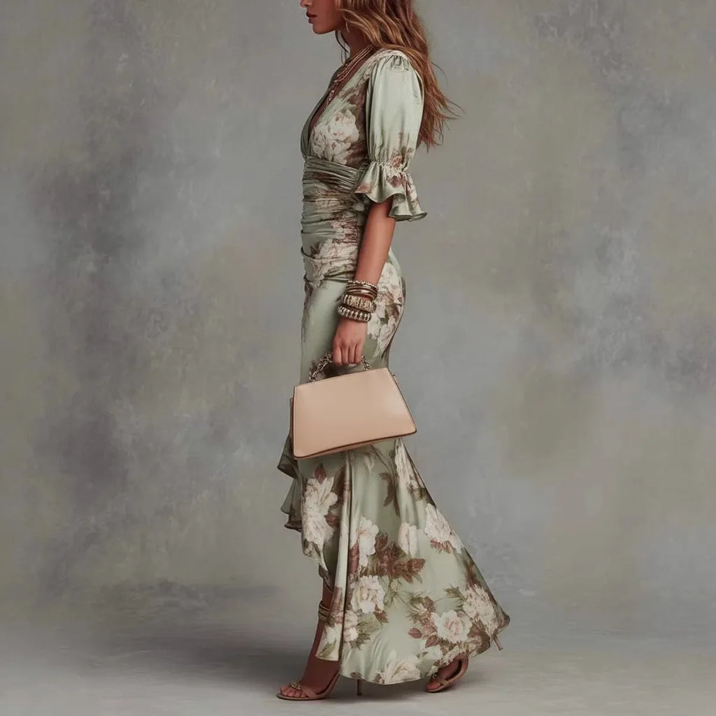 Haven Beck Shelby V-Neck Floral Maxi Wedding Guest Dress