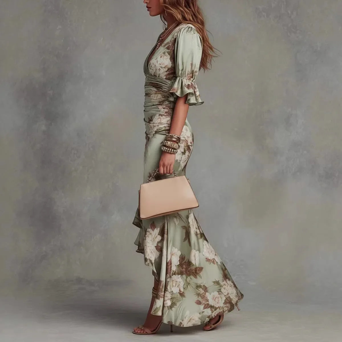 Haven Beck Shelby V-Neck Floral Maxi Wedding Guest Dress