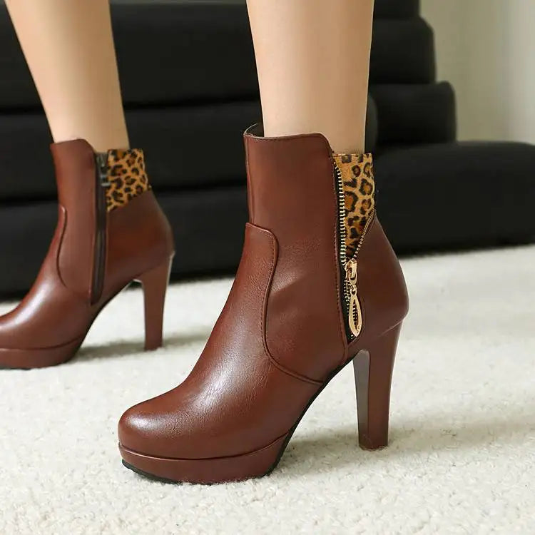 Vivienne Leopard Panel Ankle Boot Women's