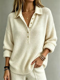 Tessa Button Neck Polo Sweater Women's