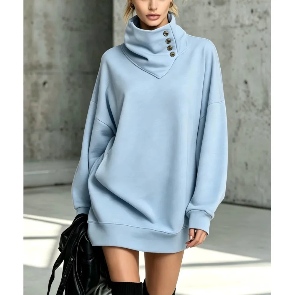 Adaline Button Sweatshirt Dress Women's