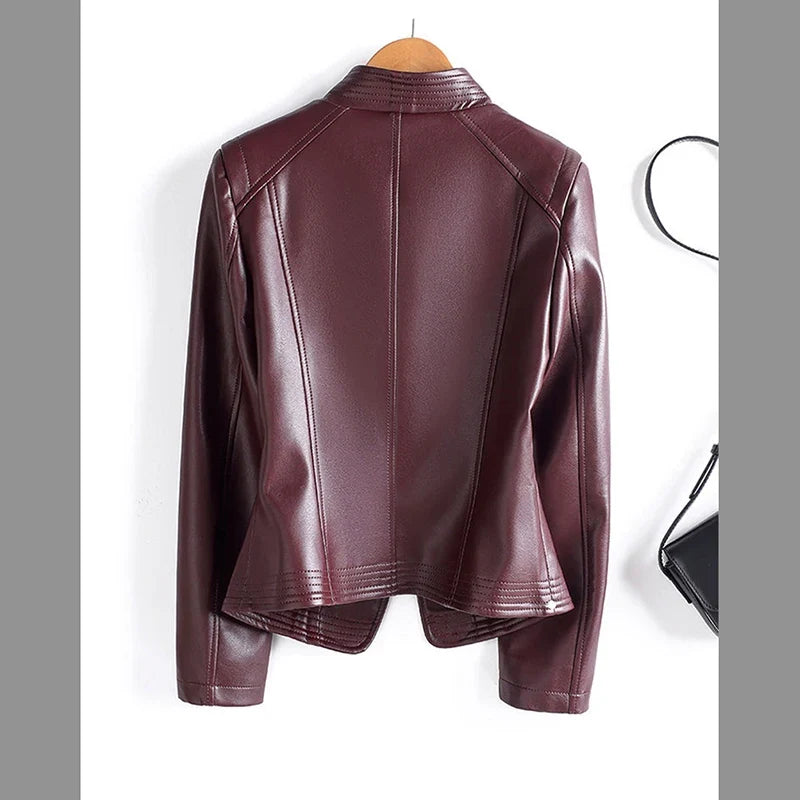 Haven Beck Elowen Sheepskin Moto Jacket Women's Faux Leather