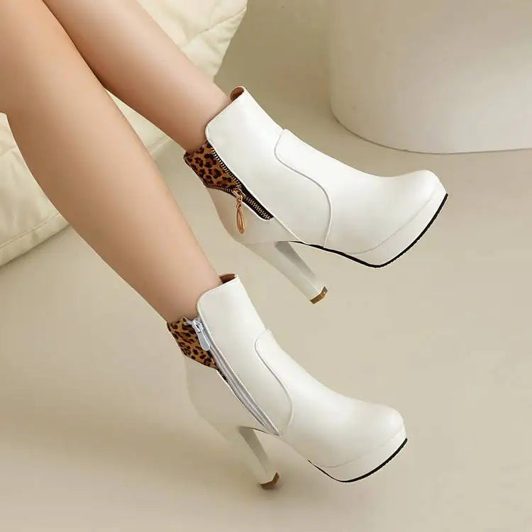 Vivienne Leopard Panel Ankle Boot Women's