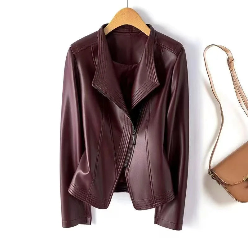 Haven Beck Elowen Sheepskin Moto Jacket Women's Faux Leather
