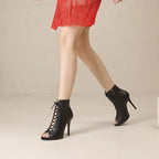 Vesna Peep Toe Lace Up Bootie Women's