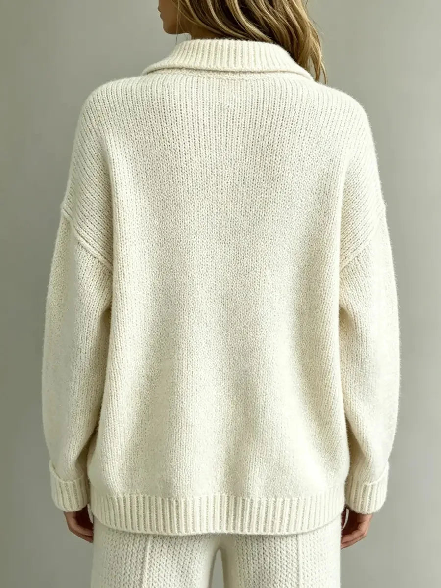 Tessa Button Neck Polo Sweater Women's