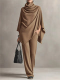 Marcelle Draped Cozy Poncho Set Women's