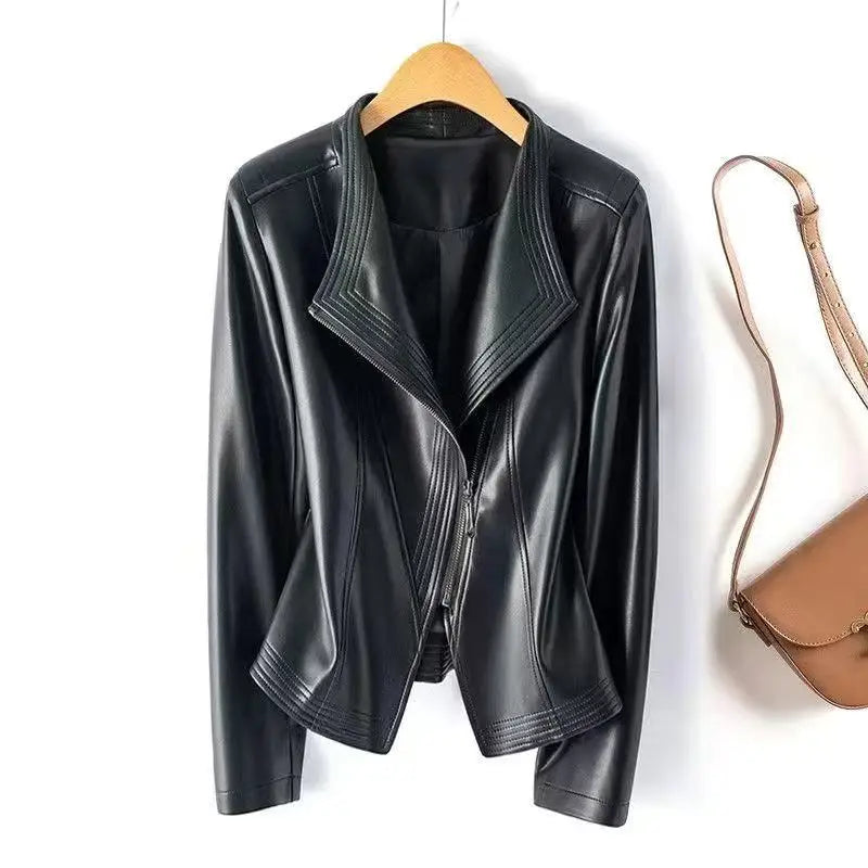 Haven Beck Elowen Sheepskin Moto Jacket Women's Faux Leather