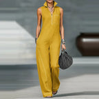 Haven Beck Lorane Sleeveless Wide Leg Jumpsuit Stand Collar
