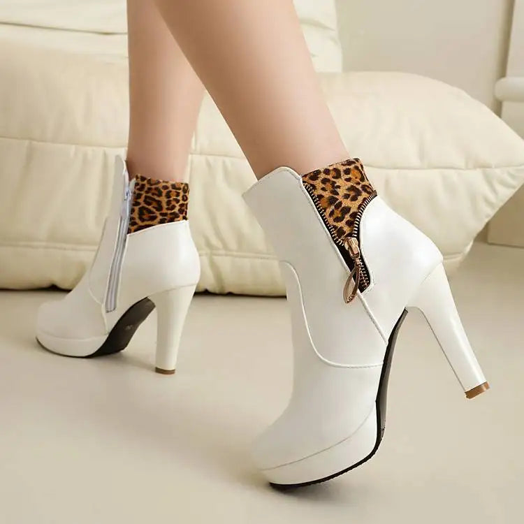 Vivienne Leopard Panel Ankle Boot Women's