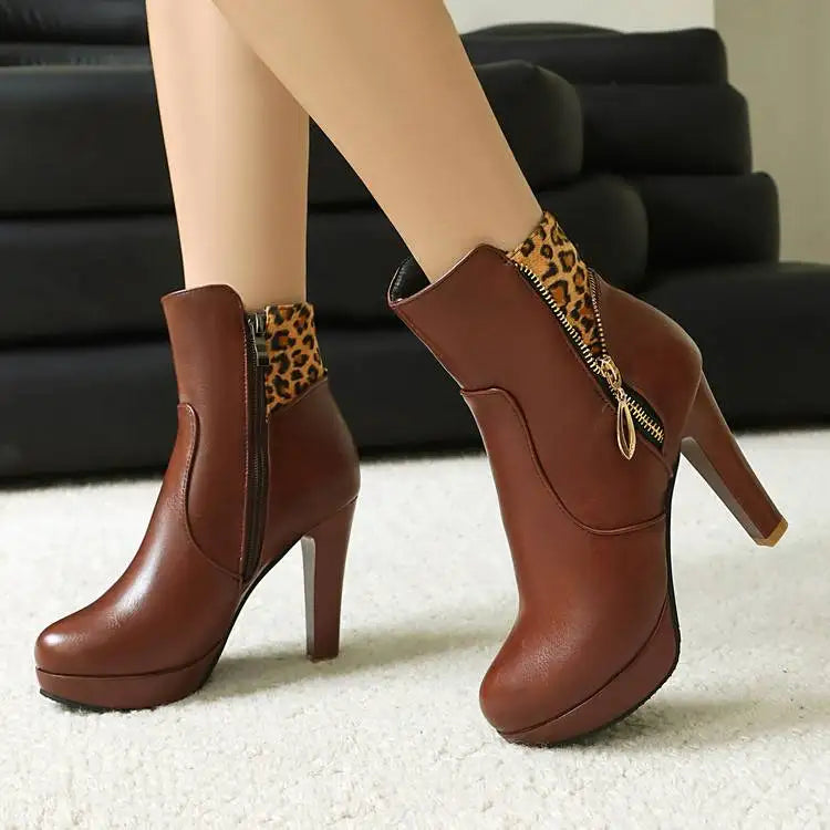 Vivienne Leopard Panel Ankle Boot Women's