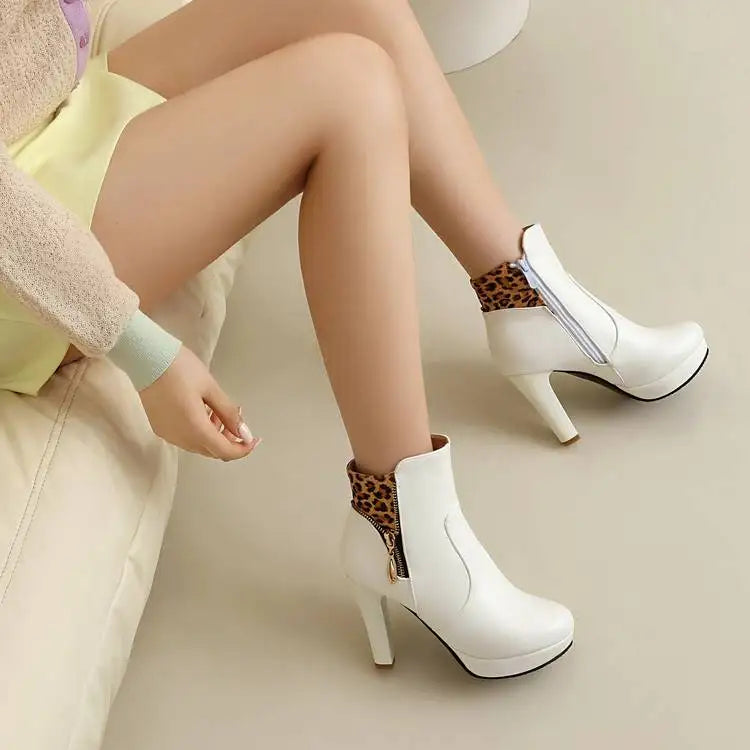 Vivienne Leopard Panel Ankle Boot Women's
