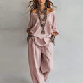 Haven Beck Paulina Off-Shoulder Co-ord Set with Wide-Leg Trousers