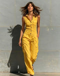Haven Beck Madeleine Sleeveless Wide-Leg Jumpsuit with Pockets