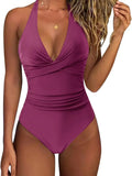 Haven Beck Nyla Sculpting One Piece Swimsuit Halter Neck