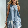 Haven Beck Belle Sleeveless Tank And Striped Shorts Set