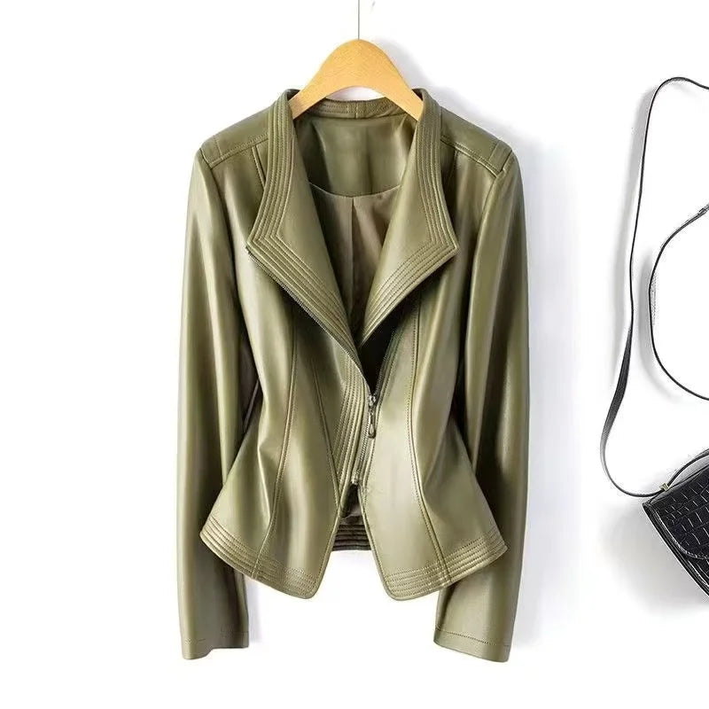 Haven Beck Elowen Sheepskin Moto Jacket Women's Faux Leather