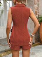 Haven Beck Vivienne Sleeveless Wrap Short Suit Set Two-Piece
