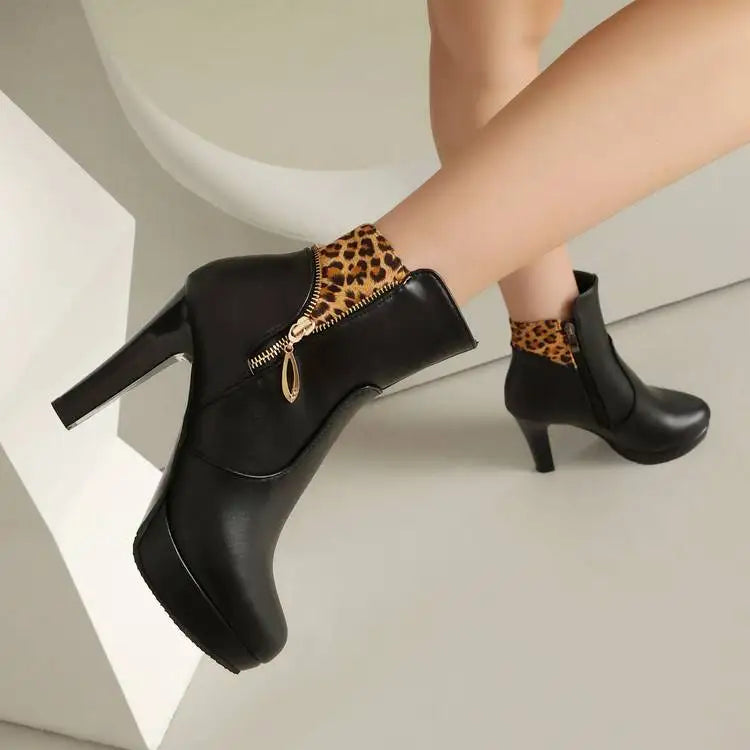 Vivienne Leopard Panel Ankle Boot Women's