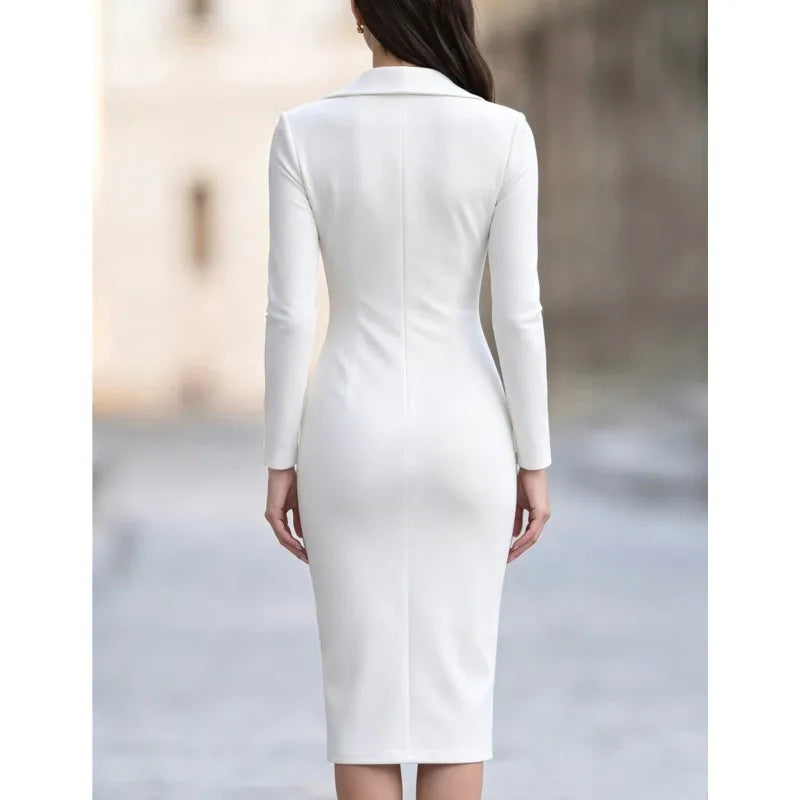 Lucienne Zip Front Sheath Dress Women's